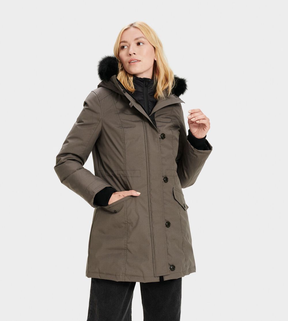 Ugg Parka Womens - Ugg Adirondack Dark Grey - 623RBTYJN